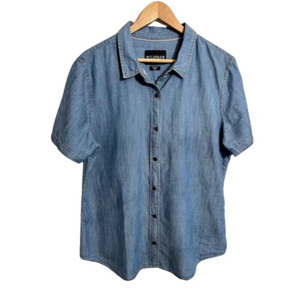 Denim Blue Wildfang top (short-sleeved)